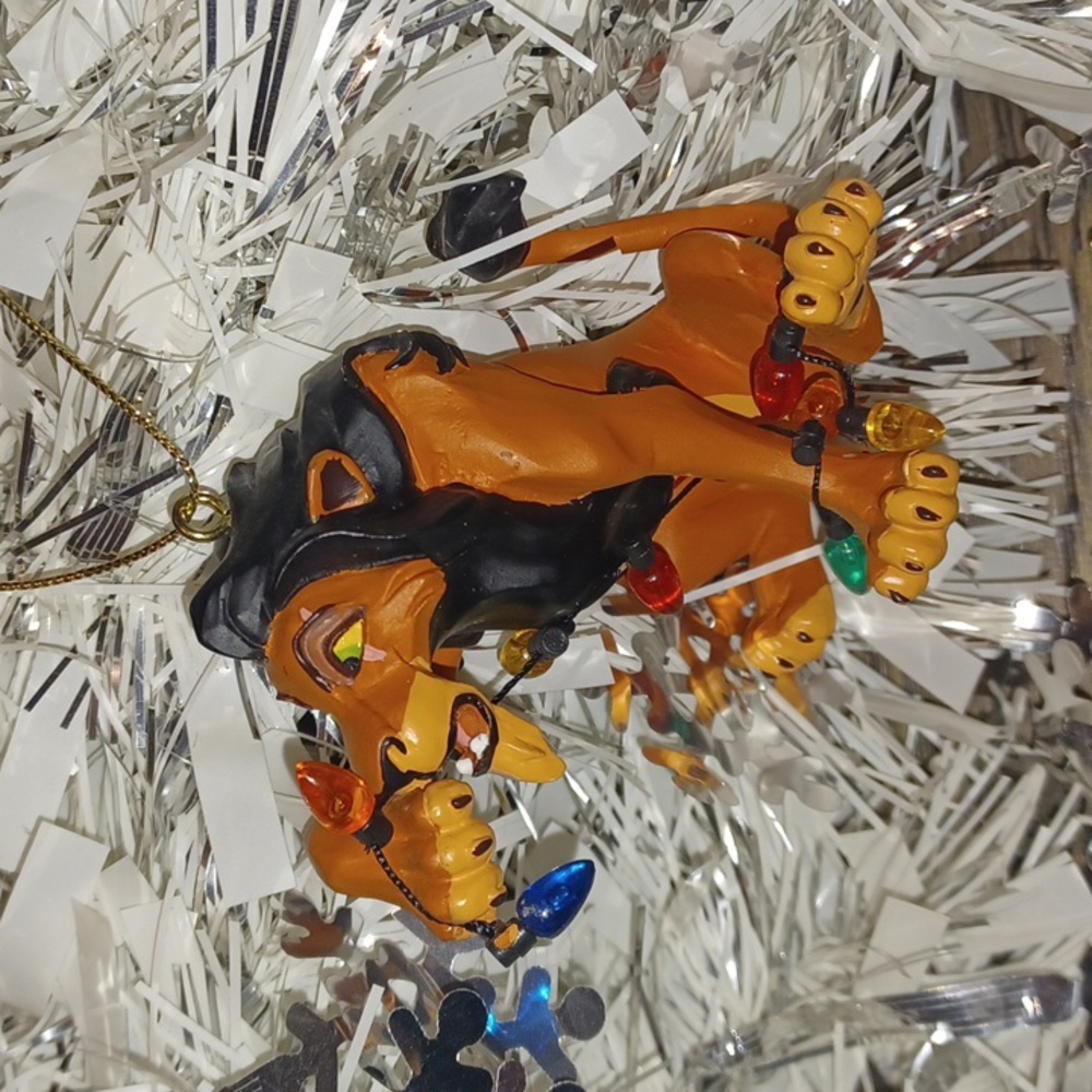 Scar Tangled In Fairy Lights The Lion King Christmas Tree Ornament RARE